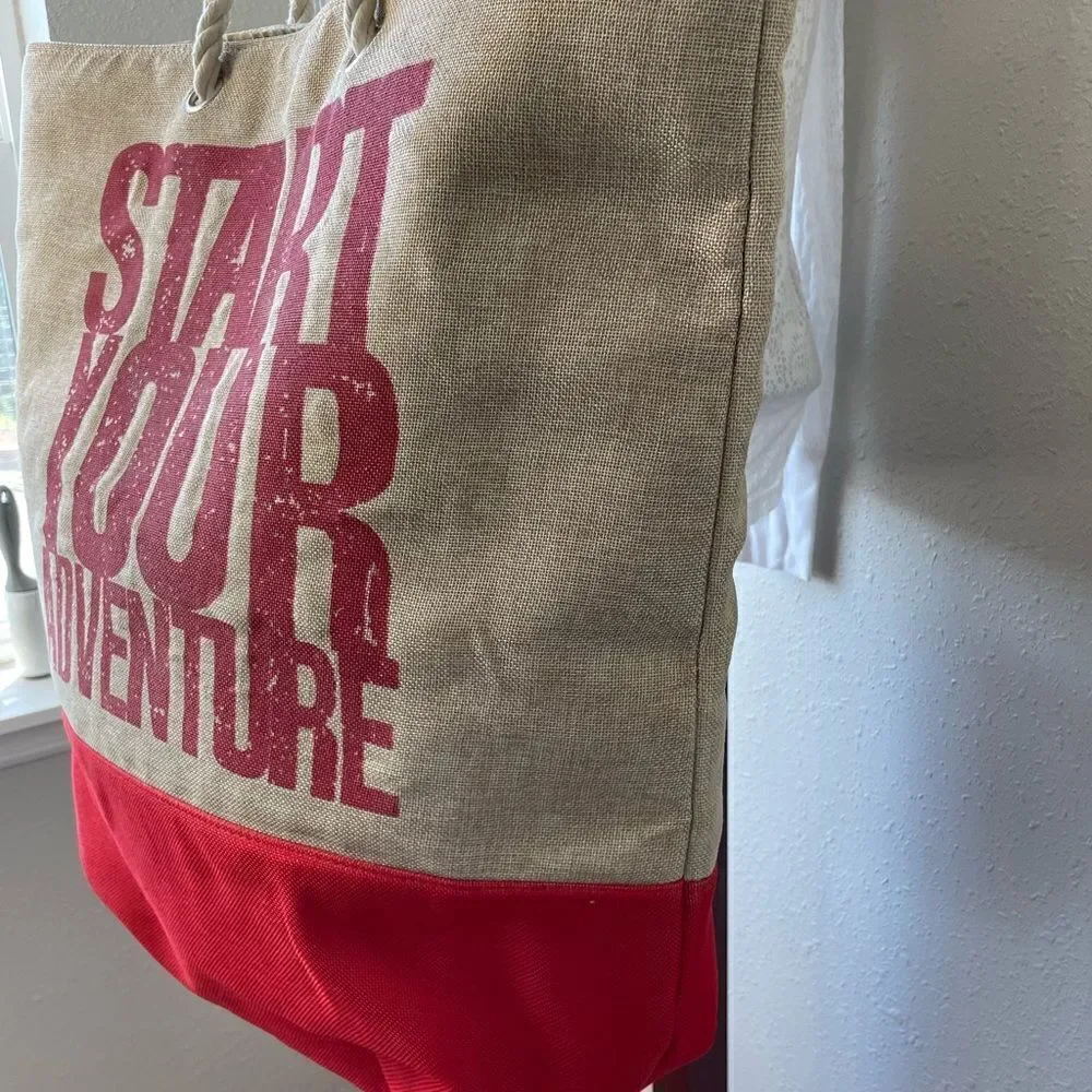 Extra Large Start Your Adventure Tote EUC